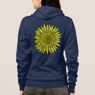 Moletom Mão De Girassol Amarelo Amarelo Floral Desenhada