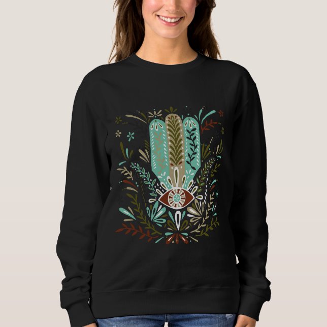 Moletom Mão de Hamsa - Paleta da Terra (Frente)