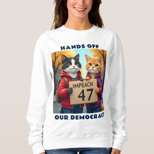 Moletom Mãos à nossa democracia política (Frente)