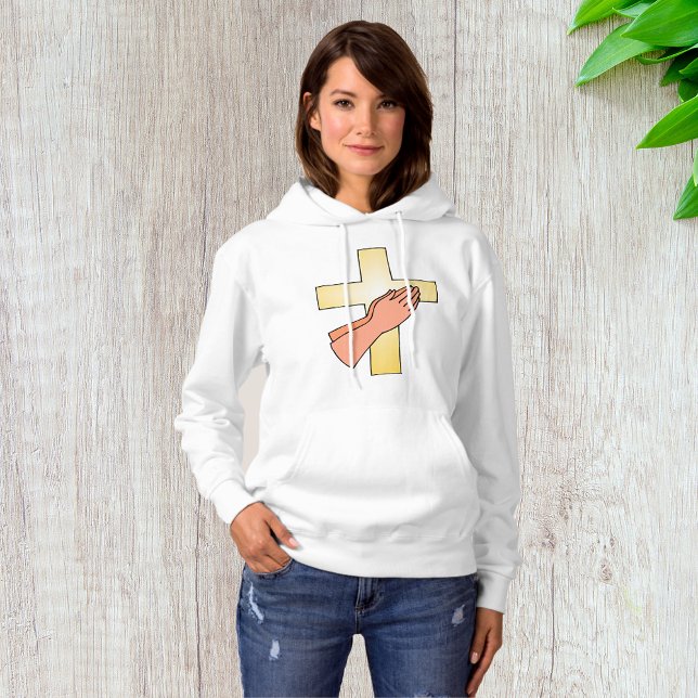 Moletom Mãos Na Cruz Mulheres Hoodie (Criador carregado)