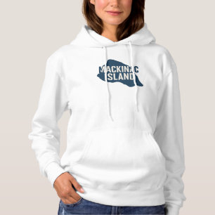 Moletom Map Silhouette da Ilha Mackinac Bold Michigan