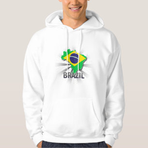 Moletom Mapa 2,0 da bandeira de Brasil