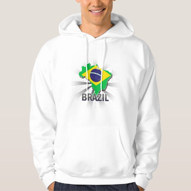 Moletom Mapa 2,0 da bandeira de Brasil (Frente)