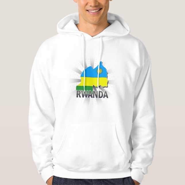 Moletom Mapa 2,0 da bandeira de Rwanda (Frente)