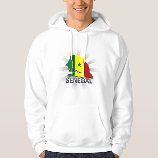 Moletom Mapa 2,0 da bandeira de Senegal (Frente)