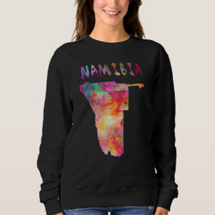 Moletom Mapa Colorido Da Namíbia Isolada Em Cores De Aquar