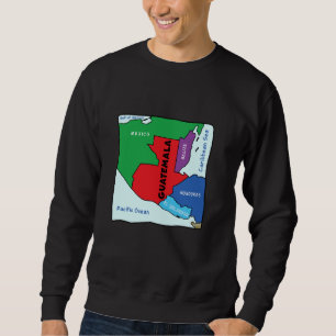 Moletom Mapa colorido simplificado da Guatemala, popa vizi