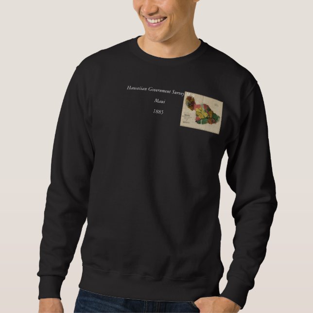 Moletom Mapa da avaliação de Maui - Havaí do Antiquarian (Frente)