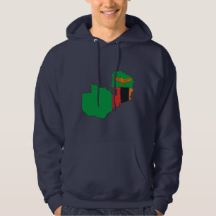 Moletom Mapa da bandeira da Zâmbia