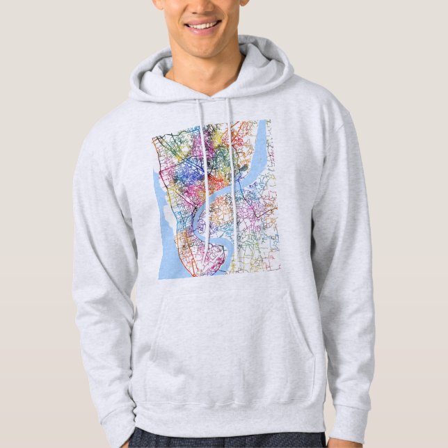 Moletom Mapa da Cidade de Chattogram Bangladesh (Frente)