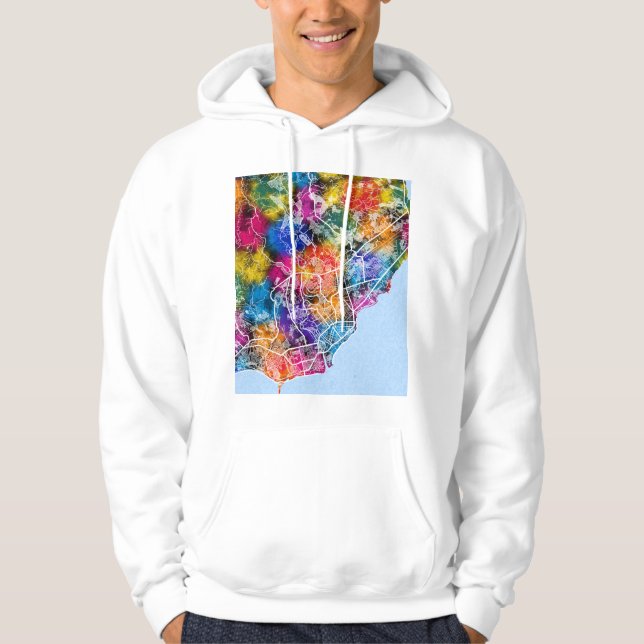Moletom Mapa da Cidade de Davao Filipinas (Frente)
