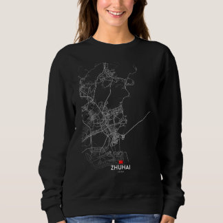 Moletom mapa da cidade de zhuhai china Lembrança de viagem