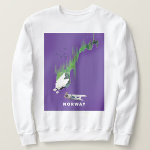 Moletom Mapa da Noruega, impressão ilustrada em poster.
