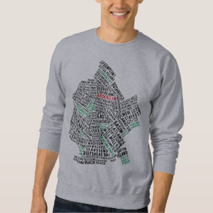 Moletom Mapa da tipografia de Brooklyn NYC