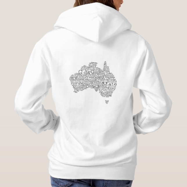 Moletom mapa das gírias australianas (Verso)