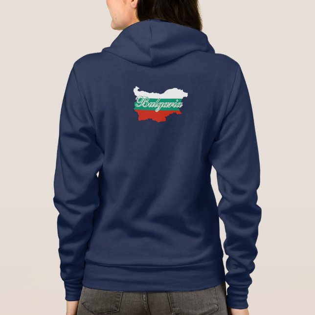 Moletom Mapa de bandeira da Bulgária,verso (Verso)