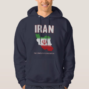 Moletom Mapa de Bandeiras Iranianas do Orgulho Iraniano na