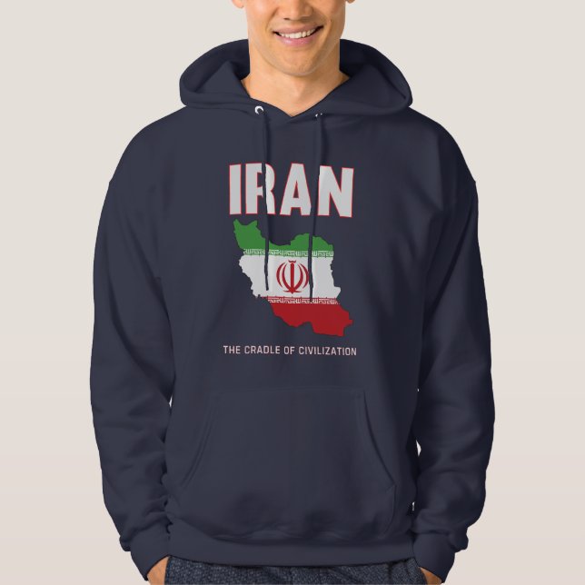 Moletom Mapa de Bandeiras Iranianas do Orgulho Iraniano na (Frente)