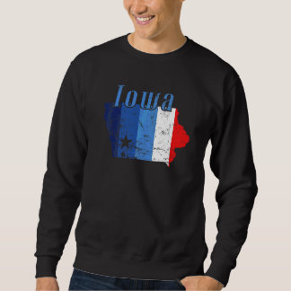 Moletom Mapa de Contorno do Estado de Iowa Americano