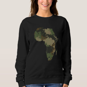 Moletom Mapa do Continente Africano Padrão Camuflagem Defe