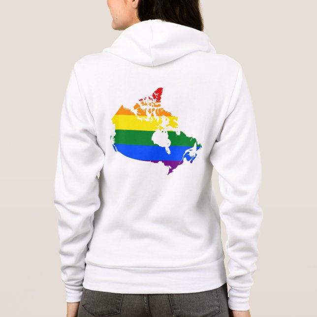 Moletom Mapa do orgulho LGBT no Canadá (Verso)