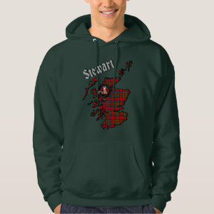 Moletom Mapa do Stewart Tartan e Crachá Hoodie