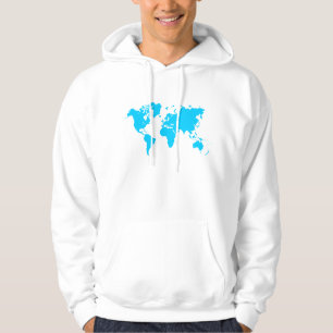 Moletom Mapa Mundial - Azul Céu