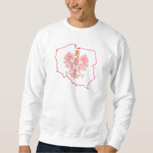 Moletom Mapa Vermelho Polonês com Águia