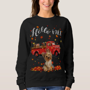 Moletom Mapkshire Terrier Dog Leaf Fall Autumn Red T