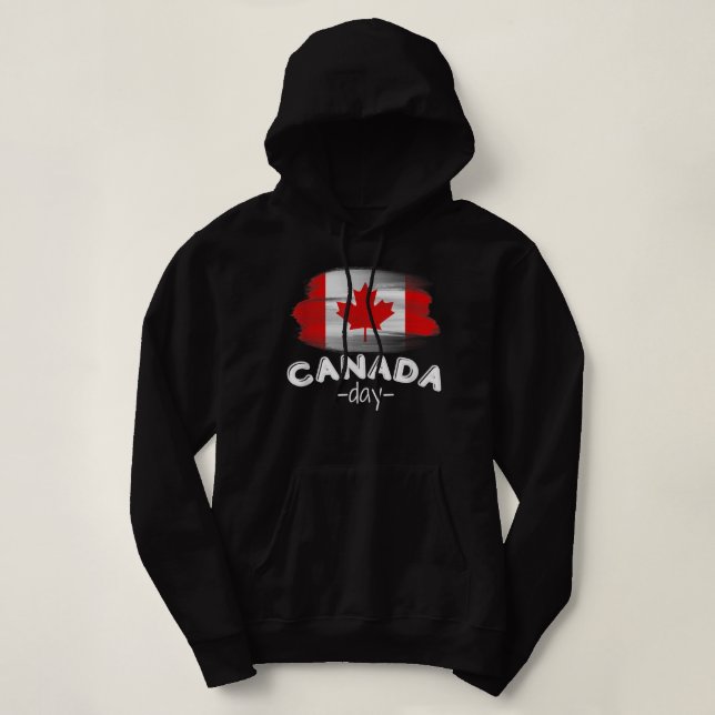 Moletom Maple Leaf Canada Day Engraçado Canadian Retro Fla (Frente do Design)