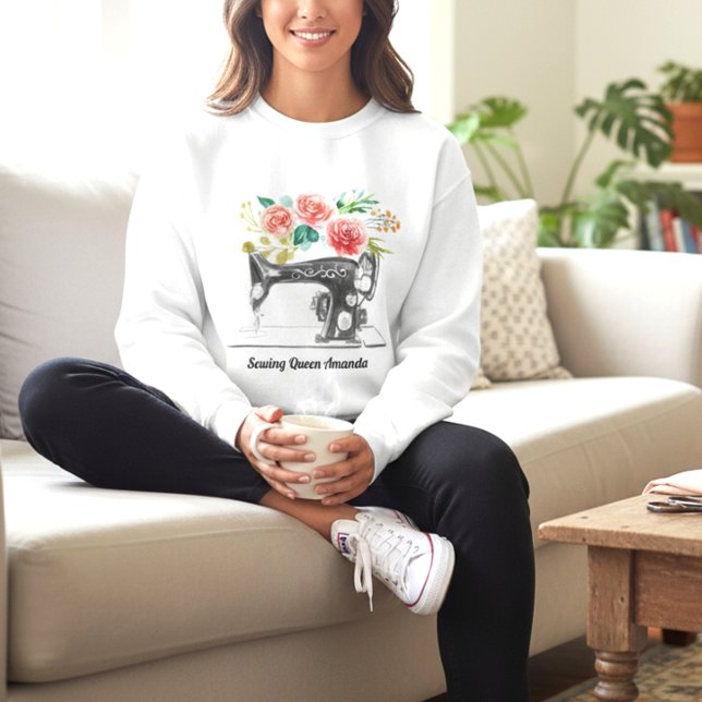 Moletom Máquina de costura preta Stitting Seamstress (Criador carregado)