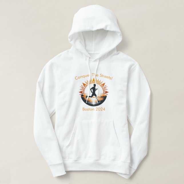 Moletom Marathon Sunrise Personalizável, Boston 2024 (Frente do Design)