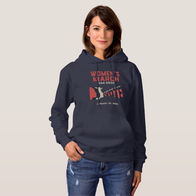 Moletom Marcha feminina San Diego Marcha oficial Hoodie (Frente Completa)