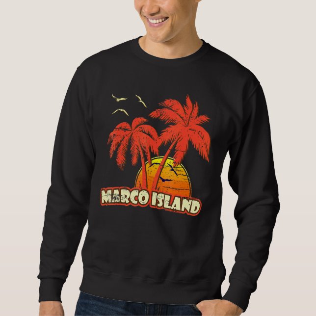 Moletom Marco Island Summer Palm Trees 80s Beach Sunset (Frente)