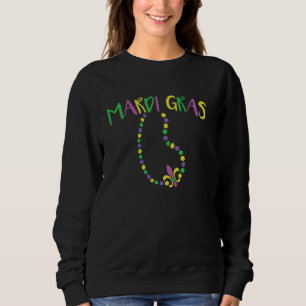 Moletom Mardi Gras Fleur De Lis Beaded Necklace T Shirt
