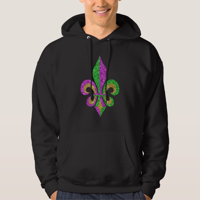 Moletom Mardi Gras Fleur De Lis Glitter Carnaval (Frente)