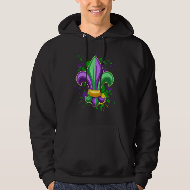 Moletom Mardi Gras Fleur De Lis Paint Splatter for men wom (Frente)