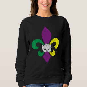 Moletom Mardi Gras Fleur De Lys Mask Kids Boy Men Wo