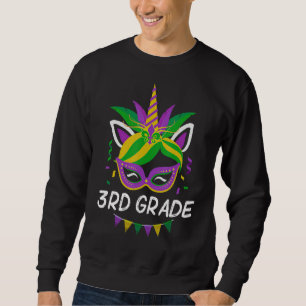 Moletom Mardi Gras Fleur De Lys Mask Unicorn 3º Grau