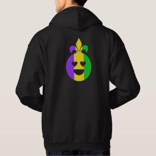 Moletom Mardi Gras Happy Face Sorrindo Fleur-de-Lis Engra