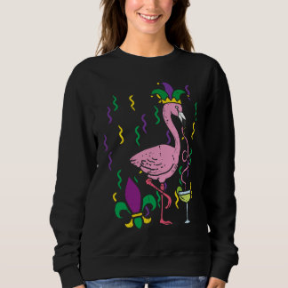 Moletom Mardi Gras Jester Flamingo  Carnival Bird Men Wome