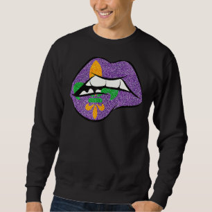 Moletom Mardi Gras Lábios Fleur De Lis Shirt Para Terça De