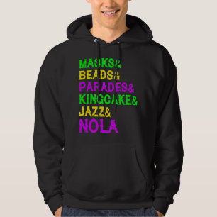 Moletom Mardi Gras Máscara Miçanga Jazz Parade King Cake C