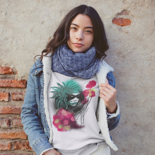 Moletom Mardi Gras Mascarou Rapariga de Carnaval Nova Orle (Criador carregado)