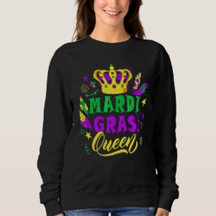 Moletom Mardi Gras Queen Crown Mask Funny Mardi Gras Carni