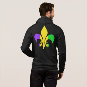 Moletom Mardi Gras Verde Amarelo Púrpura Fleur-de-Lis