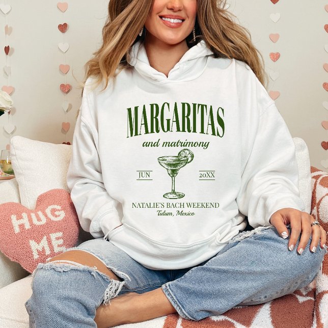 Moletom Margaritas E Matrimony Personalizaram Bachelorette (Criador carregado)