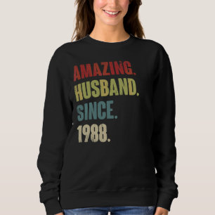 Moletom Marido Incrível Retro Desde 1988 34 Aniver Casamen
