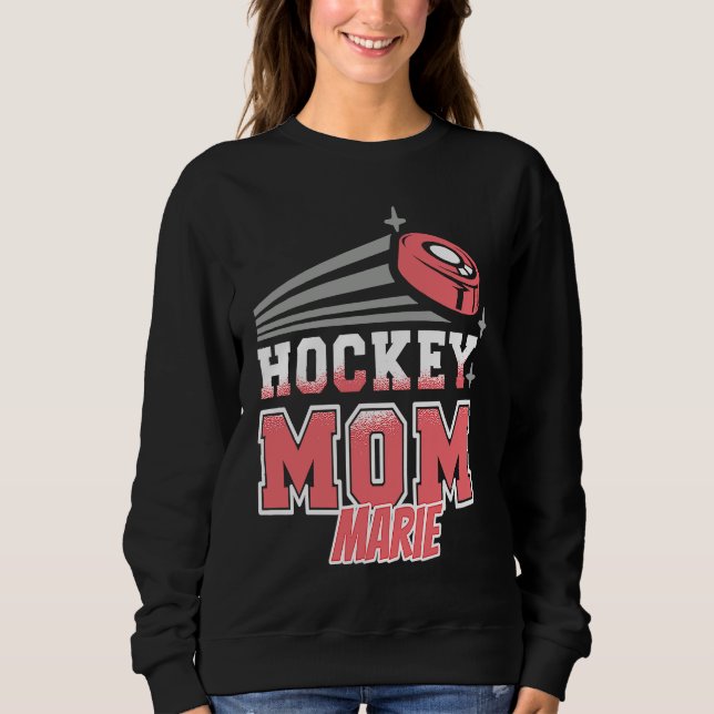Moletom Marie Hockey Mom With Puck Womens (Frente)