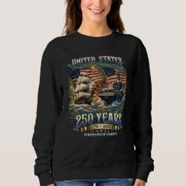 Moletom Marinha dos EUA 250 Anos 1776-2026 Eagle Navio Por